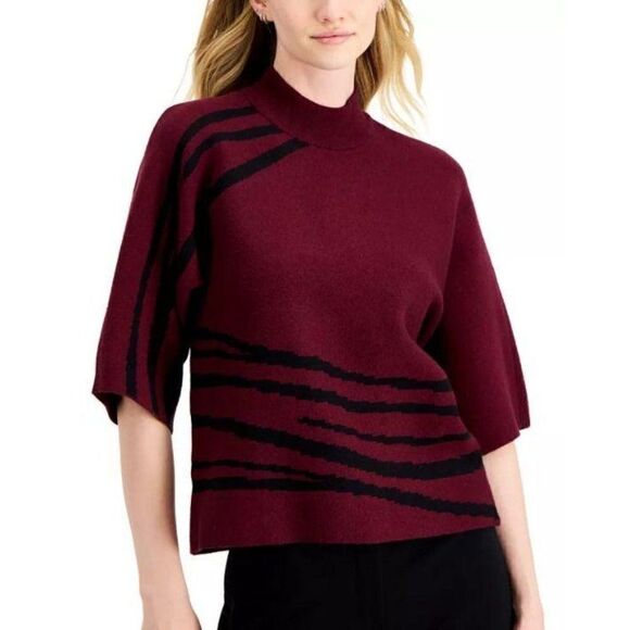 Alfani‎ Sweater Top Small Red Plum Kimono Sleeves - Picture 8 of 8